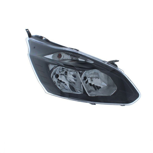Headlight H7 H15 PY21W W5W Right Side Black For Ford Transit Custom 12-18