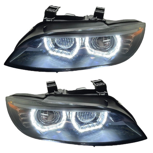 Pair RHD Black 3D xenon Headlights for BMW 3 Series Coupe Cabrio E92 E93 2006-10