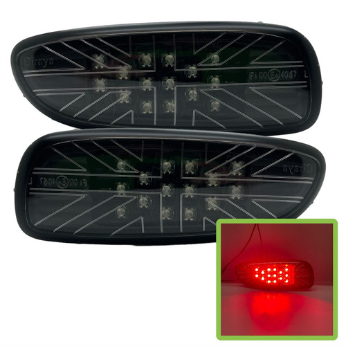 Union Jack Smoked LED black rear fog light lamp for Mini R56 R57 R58 R59 Cooper S