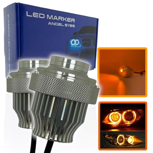 For BMW 5 Series E60 E61 Lci 80w LED amber ornage Angel Eye Halo bulbs