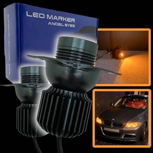 80W Sunset LED Angel Eye Bulbs for BMW 3 Series E90 E91 LCI Halo Ring CANbus