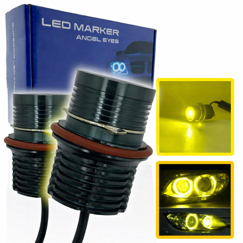 Lemon Yellow LED Angel Eye Bulbs For BMW X5 E53 E39 E60 E63 E65 Halo Rings