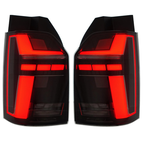 Pair LED Rear Tail Lights Smoked for VW Transporter T6 Tailgate 2015â€“2023
