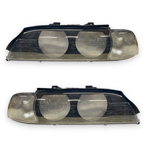 Replacement pair halogen or xenon headlight lens for BMW 5 Series E39 1995-2000