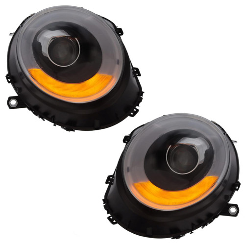 For MINI R56 R55 R57 R58 R59 Black LED Projector Headlights DRL + Indicator