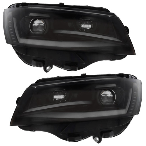 For VW TRANSPORTER T6.1 2019-23 Gloss Black LED DRL DYNAMiC IND Headlights