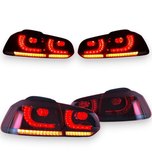 LED Tail Lights Pair for VW Golf MK6 09-13 GTi Style Dynamic Indicators