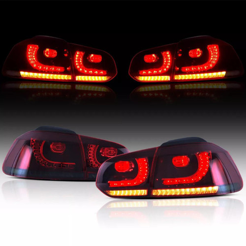 LED Tail Lights Pair for VW Golf MK6 09-13 GTi Style Dynamic Indicators