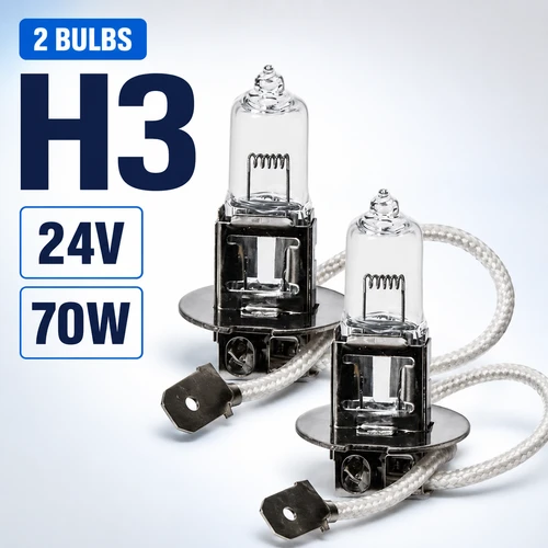 2 x 24V H3 PK22S 460 replacement halogen bulb 70W e marked 24V