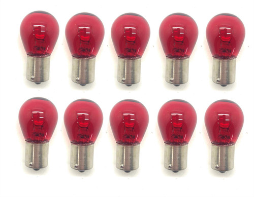 10x Halogen Red Bulbs 382 BA15s P21W Opposite Pins Single Filament Tail/Fog/Brake