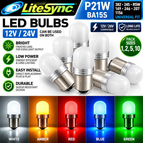 12v 24v 382 BA15S R5W 245 207 LED Bulbs Opaque frosted lens ba15s marker lights