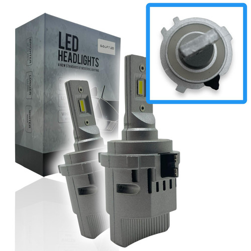 Pair H7 499 LED Headlight bulbs with bulb holder for VW Golf MK6 09-112