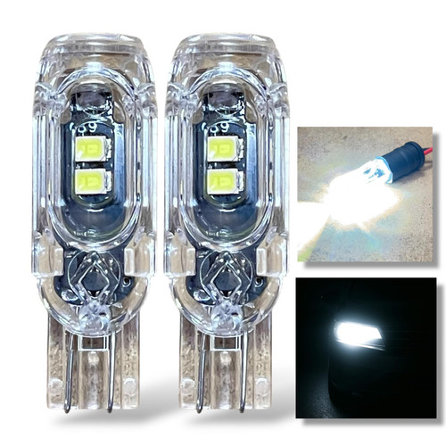 2 x White 12V T10 W5W 501 Strobe LED Bulbs Recovery Flash Light