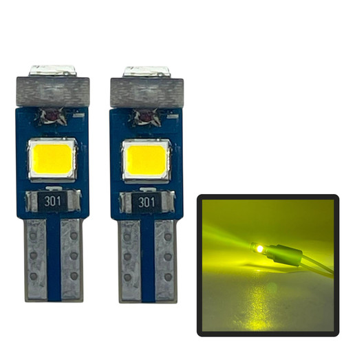 2x T5 286 Canbus LED Bulbs Lemon Yellow for DEPO Angel Eye Headlights