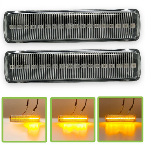 Dynamic LED Side Repeaters indicator lights Clear Black For 2008-2015 Land Rover LR2 (L359 )2005-2009