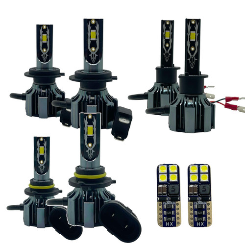 Front end White LED upgrade, low, high, fog lights, Sidelights for Seat Leon MK2 PFL 2005-09