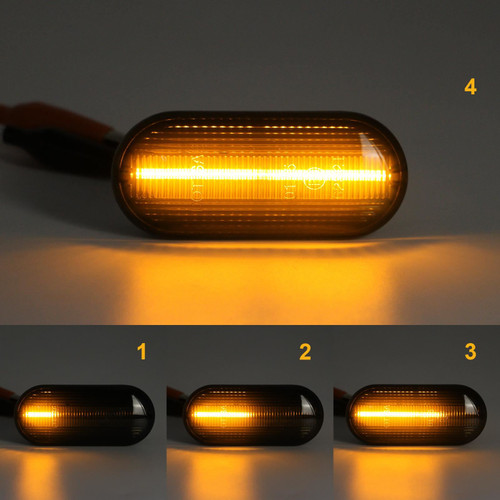 Smoked LED Side Repeaters for VW Seat Skoda Ford | Dynamic Flow | E-Marked