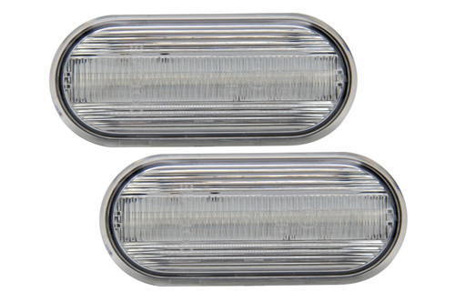 Clear LED Side Repeaters for VW Seat Skoda Ford | Dynamic Flow | E-Marked | Pair