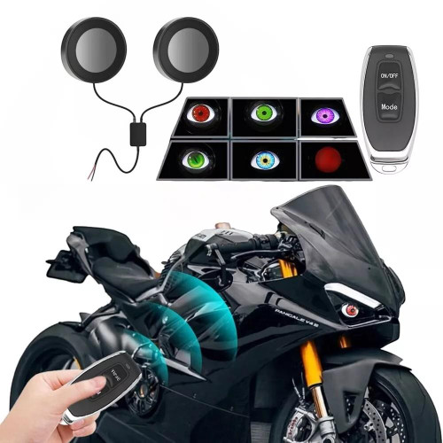 LED Devil Eyes Fog Lights 12-36v 7 Modes Remote Control Universal Car Headlight