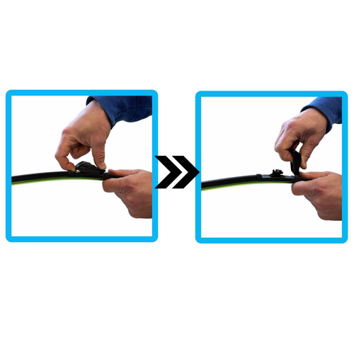 26/16" Carbon Fibre Aero Flat Wiper Blades Pair All-Season Windshield Hook Fitting