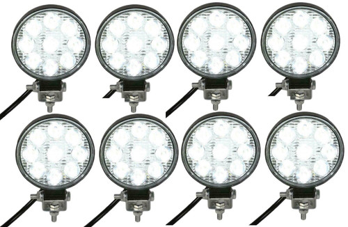 8 x 27W White Round 12v 24v LED Mini work driving spot light reverse offroad