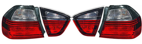 Rear Tail Lights set Smoke darkline blackline For BMW 3 Series E90 Saloon 05-08