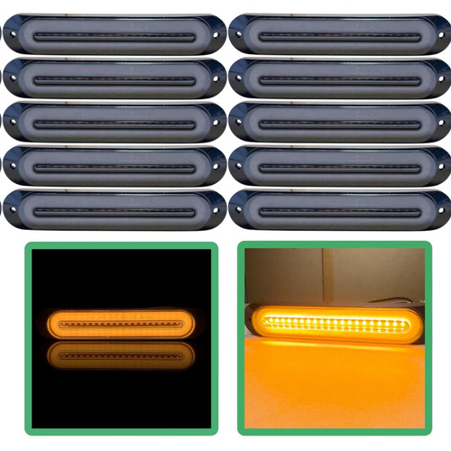 10x LED Amber Strobe Warning Lights Amber Halo 12V 24V Truck Van Recovery Sync