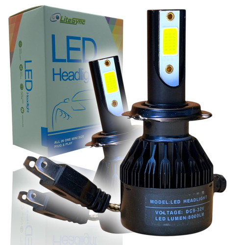 H7 LED Headlight Bulbs 8000LM 72W 6000K White Canbus Fog Light Plug & Play