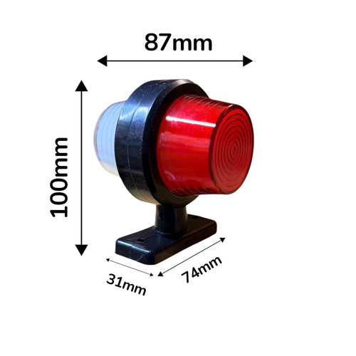 2x LED Side Marker Clearance Lights White Red 12V 24V Truck Trailer Van Waterproof