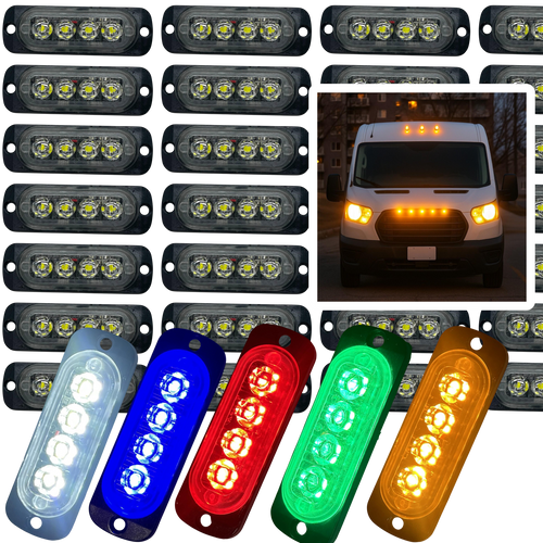 LED Side Marker Lights 12V 24V Flush Mount Waterproof Van Truck Trailer – Red Amber White Blue Green