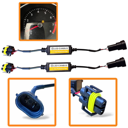 x2 12V H8 H11 LED Canbus Decoders Anti-Flicker Resistor | Waterproof | Error-Free