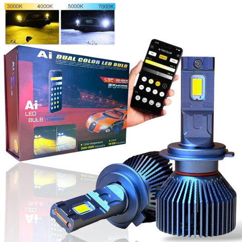 LiteSync Smart H7 LED Headlight Bulbs – App Control, 3000K-8000K Adjustable, 2W-70W Power, CANBUS Error Free, Chameleon Colour, 12V