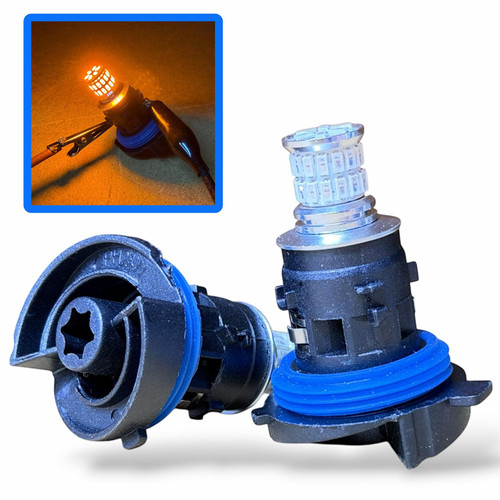 Pair HP24W LED DRL amber yellow Daytime Running Lights 6216F6 77364975 13625