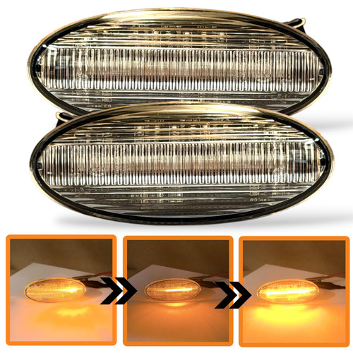 Dynamic LED Side Marker Repeaters Clear for Nissan / Smart