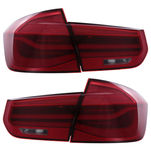 Red Full LED LCI Style Rear Lights for BMW 3 Series F30 F80 (2011–2019)