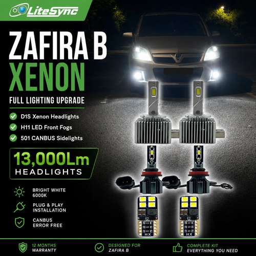 For Vauxhall Zafira B (2005–2014) D1S Xenon to LED Upgrade Bundle | Litesync