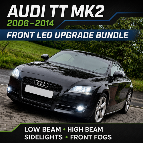 For Audi TT Mk2 (8J) 2006–2014 LED Lighting Upgrade Bundle – H7, H1, H11 & 501 Bulbs