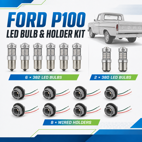 For Ford P100 Rear Light LED Upgrade Kit 8 Bulbs + 8 Holders 380 382 16pc