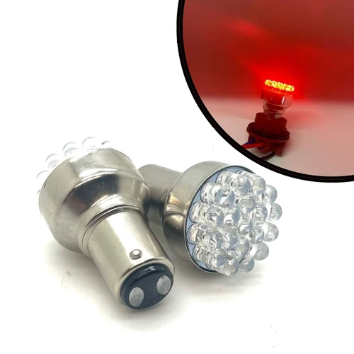 P21/5W 380 Bay15D Red 19 LED Stop Tail Twin Filament Brake Parking Light bulbs