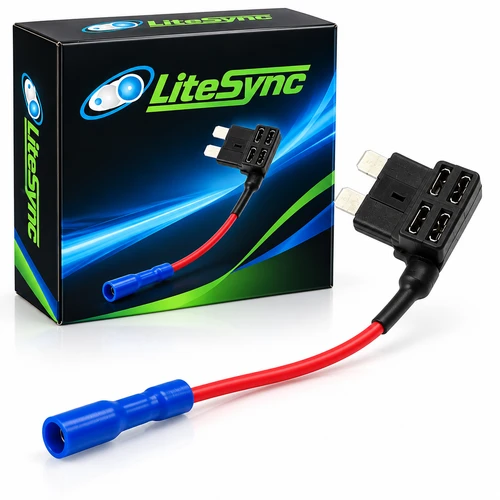 LiteSync Add a Circuit Fuse Tap Standard Blade 12V 24V Piggyback Holder