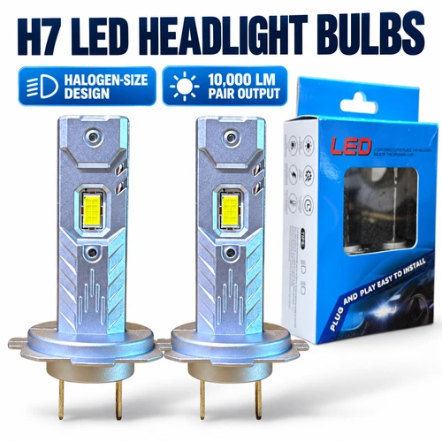 LiteSync H7 COB LED Headlight Foglight Bulbs 6000K 10000LM 1:1 Fanless Pair