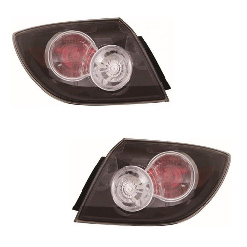 For Mazda 3 Hatchback 07-09.09 Outer Black Red Rear Lights Lamps Non Led Pair