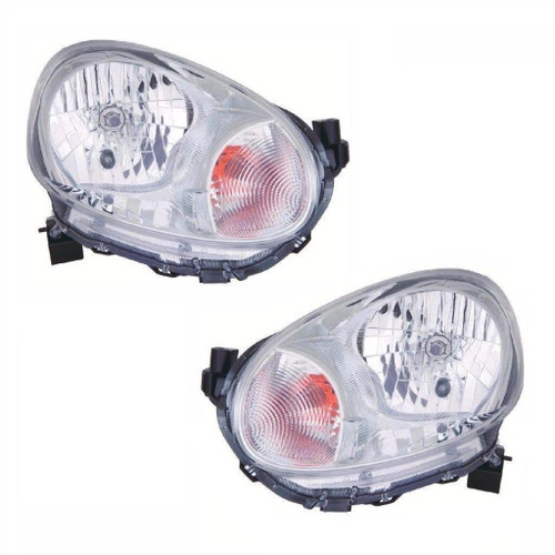 For Nissan Micra Mk4 W02A 9/2010 Headlights Headlamps Chrome 1 Pair O/S &amp; N/S