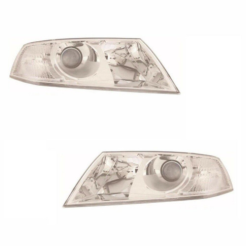 For Skoda Octavia Mk2 6/2004-6/2009 Headlights Headlamps Chrome Pair OS NS