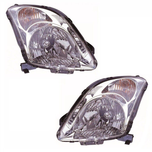 For Suzuki Swift 2/2005-2010 Headlights Headlamps Chrome 1 Pair O/S And N/S