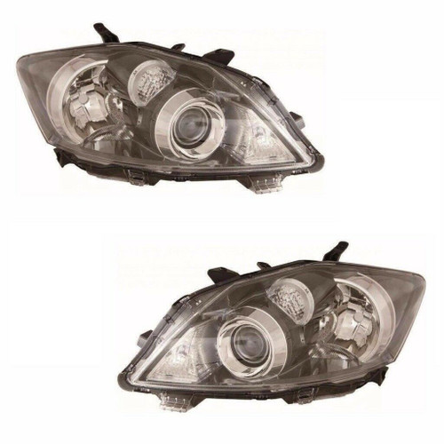 For Toyota Auris 6/2010 Headlights Headlamps Black 1 Pair O/S &amp; N/S
