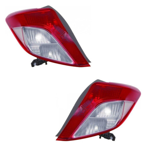 For Toyota Yaris Mk3 7/2011-11/2014 Koito Rear Lights Lamps Clear Pair OS NS