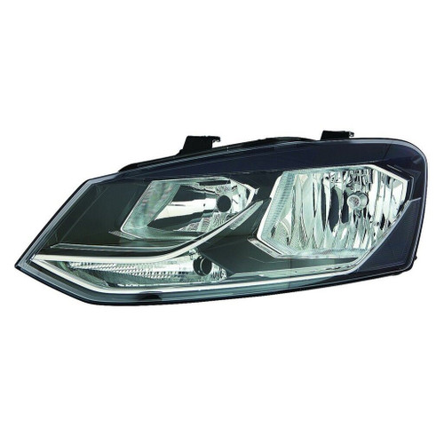For VW POLO 6R Facelift 2014- left side headlight black