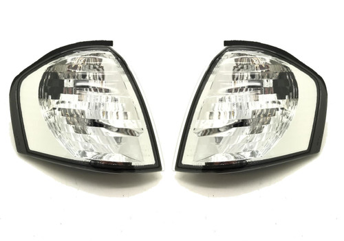 Front Indicators Clear Chrome Crystal-Look Pair For Mercedes W202 94-99 - On