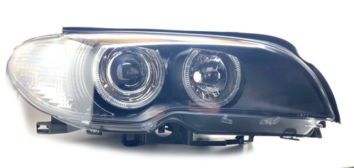 RHD LHD Projector Headlights Pair Angel Eyes Clear Black H7 H7 BMW E46 03-07